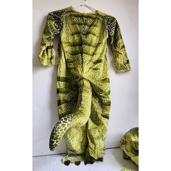 T-Rex Costume Toddler 2T/4T Kids Dinosaur Halloween Green Yellow Jumpsuit - Picture 14 of 16
